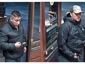 EPS are trying to identify two men of interest in a firearms investigation after they entered a south Edmonton Cabellas store on Oct. 16, 2020. They were driving a black Dodge Ram truck at the time. EPS handout photo