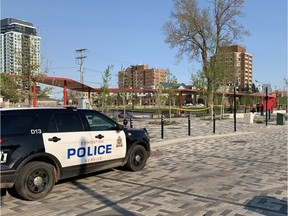 Edmonton police and Emergency Medical Services (EMS) crews responded to 96 Street and 103 Ave around 4 p.m. Friday, May 21, 2021. Paramedics attempted to resuscitate three people who were in cardiac arrestat the scene, however all three died at the scene. The deaths are believed to be non-criminal. Dylan Short/Postmedia