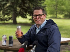 Councillor Jon Dziadyk was one of the first Edmontonians to participate in the city's new alcohol consumption pilot program that launched Friday. Alcohol consumption is permitted at 47 select picnic sites across seven river valley parks.