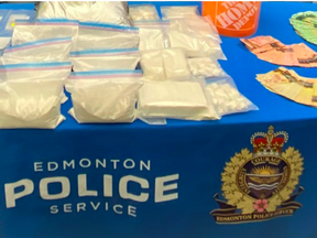 Drugs, cash and jewelry seized by Edmonton police from a large-scale drug supplier.