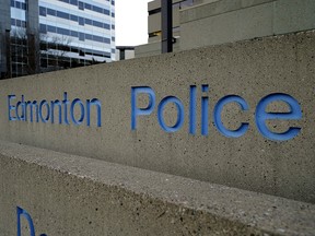 Stock photo of Edmonton Police Service (EPS) logo at downtown headquarters. (PHOTO BY LARRY WONG/POSTMEDIA)