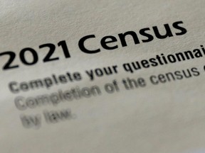 The cover of a 2021 Census questionnaire request, sent by Statistics Canada, is seen in a photo illustration in Toronto, Ontario, Canada May 4, 2021.