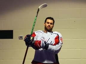 Washington Capitals prepares for warm-ups prior to the game against the New York Rangers at Madison Square Garden on May 05, 2021 in New York City.