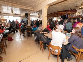 The Westminster Hotel in Dawson City does a brisk business during Thaw Di Gras Spring Festival in 2019. Yukon is allowing bars and restaurants to operate at full capacity.