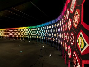The Quilt of Belonging exhibit is seen in the feature gallery at the Royal Alberta Museum on its first day of re-opening in Edmonton, on Wednesday, June 16, 2021. The museum is open under Stage 2 with COVID-19 protocols in place.