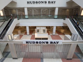 The closed Hudson's Bay store in Edmonton City Centre Mall on June 11, 2021.