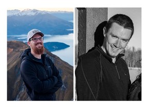 From left, Nathaniel Johnson and Andrew Abel were killed in an avalanche with his friend Nathaniel Johnson on Mt. Andromeda the Columbia Icefield on May 30, 2021. Facebook photo
