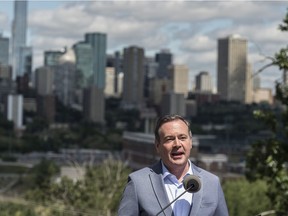 Premier Jason Kenney reveals the Open for Summer plan as Alberta crosses the 70 per cent first dose COVID-19 vaccine uptake on Friday, June 18, 2021.