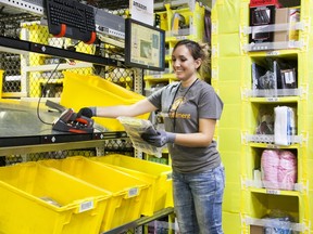 An Amazon fulfillment Centre worker goes through her inventory. The tech giant recently announced it would be opening its first Alberta robotics fulfillment centre in the Edmonton area.

Supplied photo, June 2021