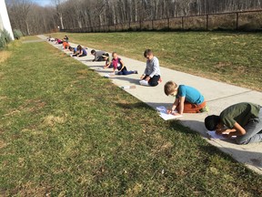 Students at the Ottawa-Carleton District School Board headed outside for a math activity that would normally be done in the classroom.