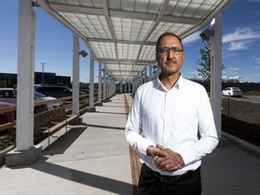 Mayoral candidate Amarjeet Sohi at the Mill Woods Transit Centre on June 25, 2021 in Edmonton.