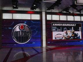 With the 22nd pick in the 2021 NHL Entry Draft, the Edmonton Oilers selected Xavier Bourgault at the NHL Network studios on July 23, 2021 in Secaucus, N.J.