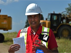 Infrastructure Minister Prasad Panda at the future site of the south Edmonton hospital along 127 Street and 20 Avenue SW in Edmonton on July 8, 2021.