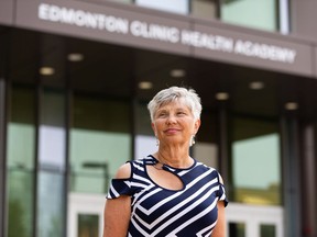 Sherry Dahlke, seen outside the Edmonton Clinic Health Academy in Edmonton, on Thursday, July 15, 2021, is a member of the University of Alberta's Faculty of Nursing and is undertaking research ageism in nursing.