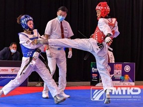 Edmonton's former King and I restaurateur Eric Wah has worked as a server at The Keg while seeking to qualify as a Taekwondo referee at the 2021 Tokyo Olympics. He is seen here honing his referee skills at the June 5-7 Mexican Open championships in Cancun.