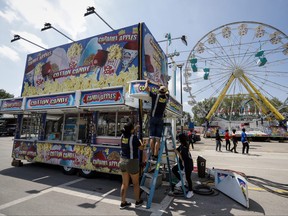 Stampede preparations are underway on the grounds in Calgary.