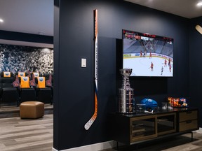 The Oilers Fan Cave is a popular Lifestyle Package offered by Coventry Homes. SUPPLIED