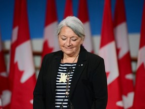 Mary Simon, Canada's new governor general, is seen at a press conference at the Canadian Museum of History in Gatineau, Que., on July 6, 2021. Simon, an Inuk leader and former Canadian diplomat, is the first Indigenous person to serve in the role.