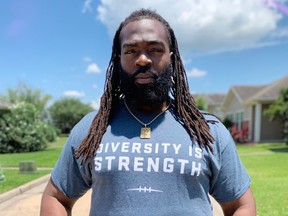 Edmonton Elks offensive lineman SirVincent Rogers is back at training camp after sitting out since the 2018 Grey Cup.