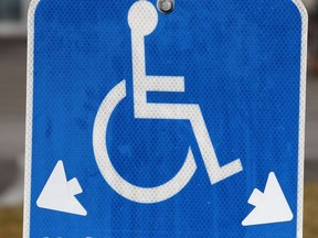 Disabled parking sign logo. File photo.