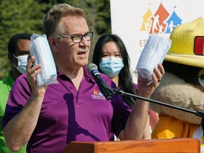 Edmonton Heritage Festival Association executive director Jim Gibbon assures that all COVID-19 safety protocols will be in place for the annual Edmonton Heritage Festival, at a media conference held in Hawrelak Park on Wednesday July 28, 2021. The festival takes place at Hawrelak Park in Edmonton this upcoming weekend.