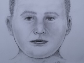 A police sketch of a man RCMP say exposed himself to a woman and her child in a hot tub at the Kinsmen Leisure Centre in Sherwood Park on July 14.