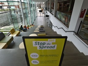 An empty SUB on April 27, 2021, when the University of Alberta said that 80 per cent of classes will resume in person in September.