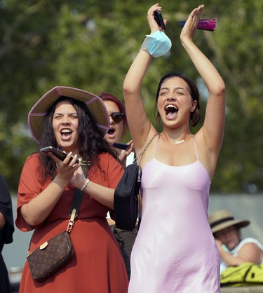 Festival goers let loose at the Edmonton Heritage Festival, dancing in the park on Saturday July 31, 2021.