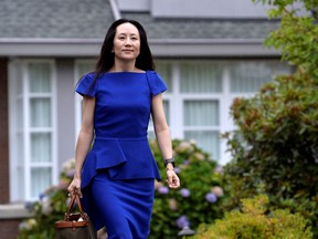 Huawei Technologies Chief Financial Officer Meng Wanzhou leaves her home to attend a court hearing in Vancouver, on Aug. 16, 2021.
