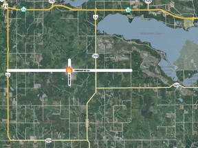The approximate location of an active wildfire in Parkland County in the area of Township Road 522 and Range Road 63. Source: Parkland County