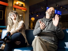 Edmonton Fringe's Artistic Director, Murray Utas and interim Executive Director, Megan Dart on Monday, Aug. 23, 2021 in Edmonton.  Though the Fringe looked and felt very different this year, fringers enthusiastically supported the safe return to live events and greeted artists back to the stage. Greg Southam-Postmedia