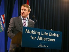Alberta Health Minister Tyler Shandro speaks In Calgary on Friday, July 9, 2021.