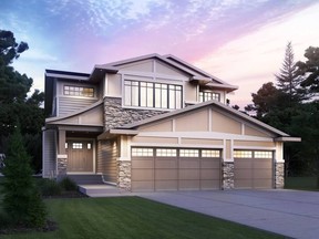 The front exterior of the Cash & Cars Lottery Edmonton grand prize by Kimberley Homes.
