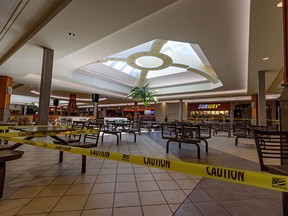Pictured is the food court at Market Mall on Thursday, May 14, 2020.