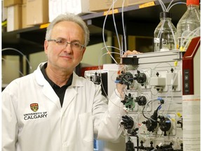 A growing tech sector is just one reason the economic horizon for Alberta is sunny, says Adam Legge. Here, University of Calgary's Dr. Pere Santamaria is shown in the microbiology department at Foothills Campus. His company Parvus Therapeutics signed a $1 billion deal with Genentech to develop Navacim Therapeutics for treatment of autoimmune diseases in Calgary on Thursday, May 16, 2019. Darren Makowichuk/Postmedia