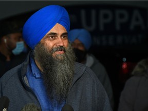 Conservative incumbent Tim Uppal at his campaign office gets re-elected in the Edmonton Mill Woods riding, September 20, 2021. Ed Kaiser/Postmedia