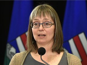 Alberta's chief medical officer of health Dr. Deena Hinshaw provides an update on COVID-19 during a news conference in Edmonton, September 21, 2021. Ed Kaiser/Postmedia