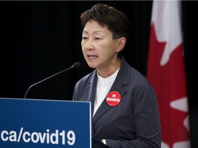 Alberta Health Services president and CEO Dr. Verna Yiu answers questions during an update on the province's response to the fourth wave of the COVID-19 pandemic during a press conference in Edmonton on Sept. 15, 2021.