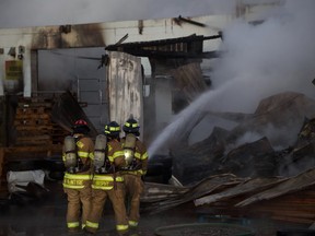 Edmonton Fire Rescue Services battled a two alarm blaze at 77 Street and Coronet Road Friday morning.