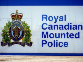 Stock photo of Royal Canadian Mounted Police (RCMP) logo at K-Division headquarters in Edmonton.