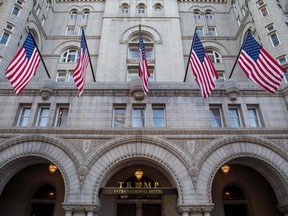 In this file photo taken Oct. 26, 2016, The Trump International Hotel, Washington is pictured before its grand opening in Washington, D.C.