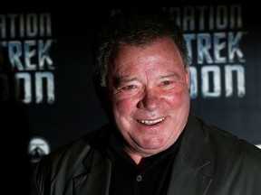 William Shatner who plays Captain James T. Kirk in the original version of Star Trek arrives at the Destination Star Trek London event October 19, 2012.