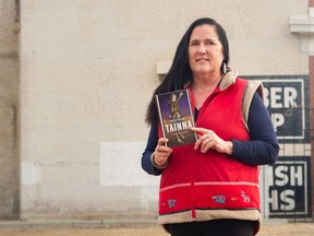 Norma Dunning with her book, Tainna: The Unseen Ones, Short Stories, which is a finalist for this year's Governor General's Literary Awards.