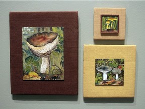 Three paintings by Helen-Schalquijk-Berendson at the AGA's Edmonton Art Club show.