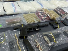 An ALERT investigation that spread across northern Alberta has taken One million dollars' worth of drugs and  multiple guns off the street.,  Five people have been  arrested after vehicle stops in Red Deer and Whitecourt, and three homes in Edmonton were raided. Supplied image