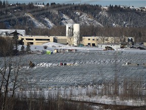 Construction continues on the EPCOR solar farm next to E.L. Smith Water Treatment Plant in west Edmonton on Friday, Nov. 19, 2021.