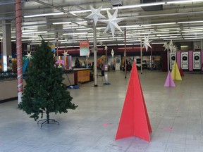 The Edmonton Christmas market is slowly setting up in preparation for opening day on Friday in the former Old Army and Navy store on Whyte Ave. in Edmonton, Wednesday, Nov. 24, 2021.