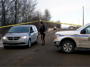 RCMP were investigating an incident south of Highway 16A on Range Road 271 near Spruce Grove on Tuesday, Nov. 30, 2021. There was an unconfirmed report that a body had been discovered near the railroad track at that location. The road was closed for most of the day.