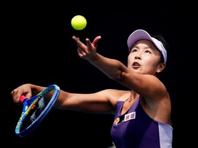 Tennis - Australian Open - First Round - Melbourne Park, Melbourne, Australia - January 21, 2020 China's Peng Shuai in action during the match against Japan's Nao Hibino