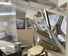 Interior of a Warburg, Alta., bank was damaged in a robbery where three suspects used a front-end loader to smash into the building. (Direct-Line Insurance/Supplied).